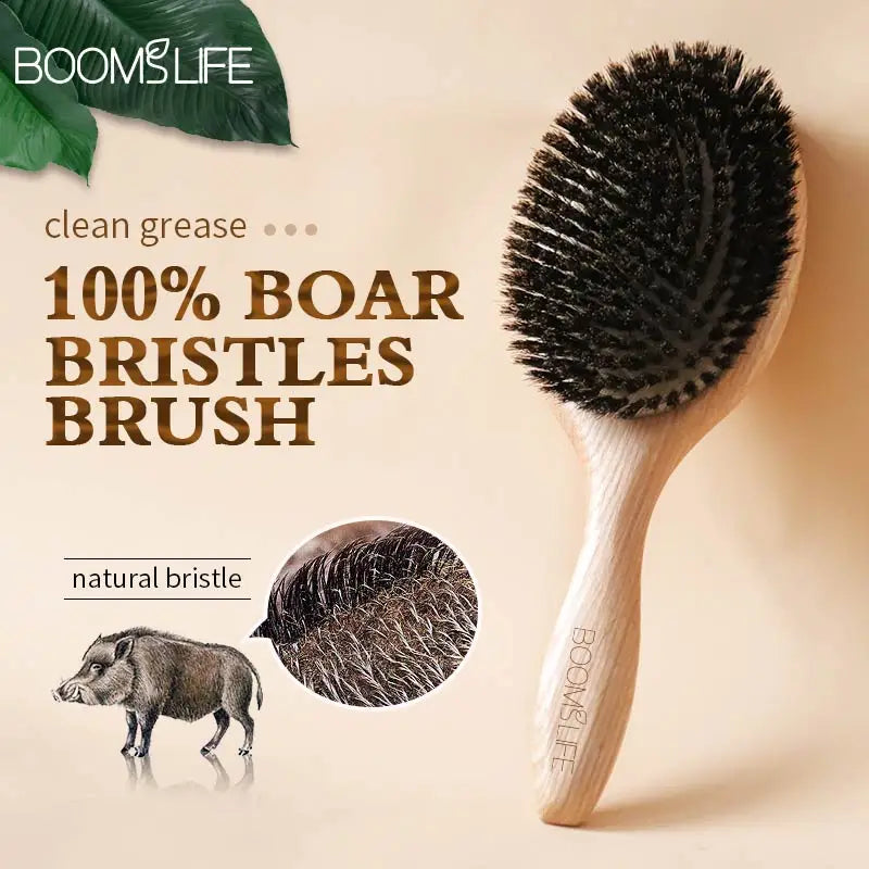 Boar Bristle HairBrush Wood Hair Brush