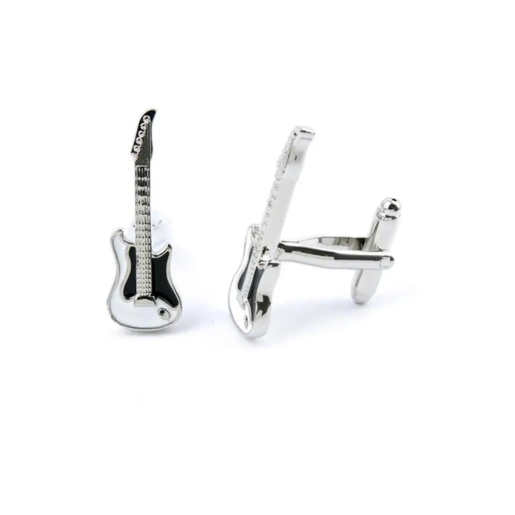 Unique Gift Mens Business Cufflinks Vintage Music Guitar